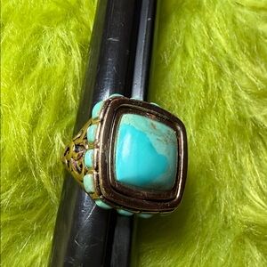 Studio Barse Sterling Silver Turquoise Statement Ring 925 Cushion Cut